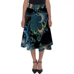 Fractal Art Artwork Digital Art Perfect Length Midi Skirt by Sapixe