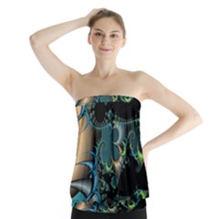 Fractal Art Artwork Digital Art Strapless Top by Sapixe