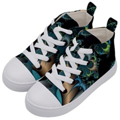 Fractal Art Artwork Digital Art Kid s Mid-top Canvas Sneakers by Sapixe