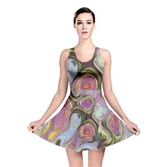 Retro Background Colorful Hippie Reversible Skater Dress by Sapixe