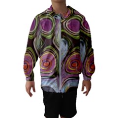 Retro Background Colorful Hippie Hooded Wind Breaker (kids) by Sapixe