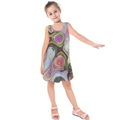 Retro Background Colorful Hippie Kids  Sleeveless Dress by Sapixe