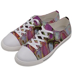 Retro Background Colorful Hippie Women s Low Top Canvas Sneakers by Sapixe