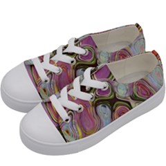 Retro Background Colorful Hippie Kids  Low Top Canvas Sneakers by Sapixe