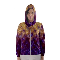 Fractal Rendering Background Hooded Wind Breaker (women) by Sapixe