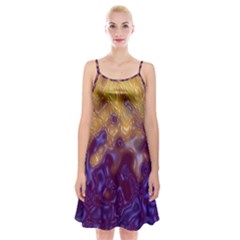 Fractal Rendering Background Spaghetti Strap Velvet Dress