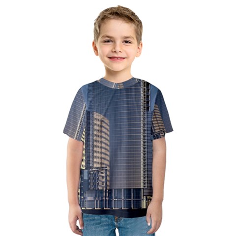 Skyscraper Skyscrapers Building Kids  Sport Mesh Tee by Sapixe