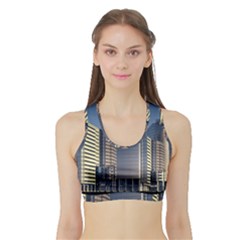 Skyscraper Skyscrapers Building Sports Bra With Border by Sapixe