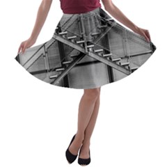 Architecture Stairs Steel Abstract A-line Skater Skirt by Sapixe