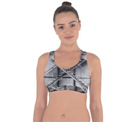 Architecture Stairs Steel Abstract Cross String Back Sports Bra by Sapixe