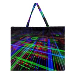 Electronics Board Computer Trace Zipper Large Tote Bag by Sapixe