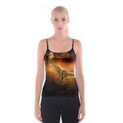 Art Creative Graphic Arts Owl Spaghetti Strap Top by Sapixe