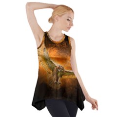 Art Creative Graphic Arts Owl Side Drop Tank Tunic by Sapixe