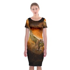 Art Creative Graphic Arts Owl Classic Short Sleeve Midi Dress by Sapixe