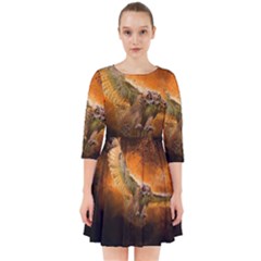 Art Creative Graphic Arts Owl Smock Dress by Sapixe