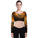 Art Creative Graphic Arts Owl Velvet Crop Top View1