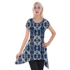 Intersecting Geometric Design Short Sleeve Side Drop Tunic by dflcprints