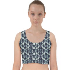 Intersecting Geometric Design Velvet Racer Back Crop Top