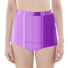 Background Texture Pattern Purple High-waisted Bikini Bottoms by Sapixe