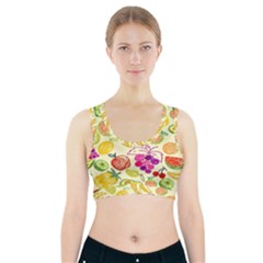 Seamless Pattern Desktop Decoration Sports Bra With Pocket by Sapixe