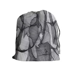 Abstract Black And White Background Drawstring Pouches (extra Large) by Sapixe