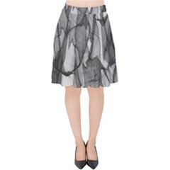 Abstract Black And White Background Velvet High Waist Skirt by Sapixe