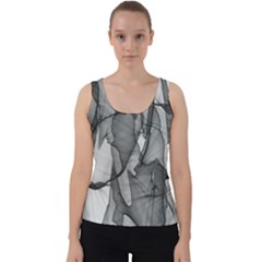 Abstract Black And White Background Velvet Tank Top