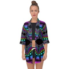 Fractal Art Artwork Digital Art Open Front Chiffon Kimono