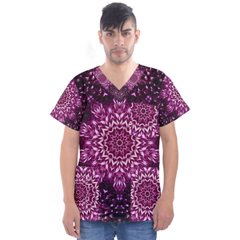 Background Abstract Texture Pattern Men s V-neck Scrub Top by Sapixe