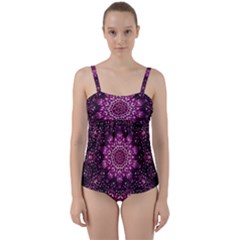 Background Abstract Texture Pattern Twist Front Tankini Set by Sapixe