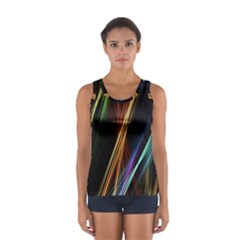 Lines Rays Background Light Sport Tank Top  by Sapixe