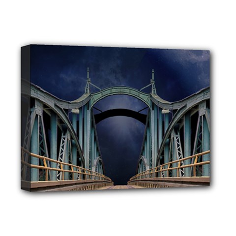 Bridge Mars Space Planet Deluxe Canvas 16  X 12   by Sapixe