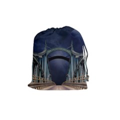 Bridge Mars Space Planet Drawstring Pouches (medium)  by Sapixe