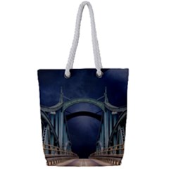 Bridge Mars Space Planet Full Print Rope Handle Tote (small) by Sapixe