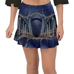 Bridge Mars Space Planet Fishtail Mini Chiffon Skirt by Sapixe