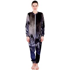 Mountains Moon Earth Space Onepiece Jumpsuit (ladies)  by Sapixe