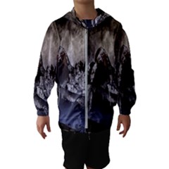 Mountains Moon Earth Space Hooded Wind Breaker (kids) by Sapixe