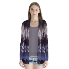 Mountains Moon Earth Space Drape Collar Cardigan by Sapixe