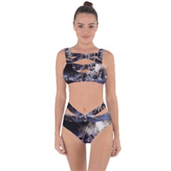 Mountains Moon Earth Space Bandaged Up Bikini Set  by Sapixe