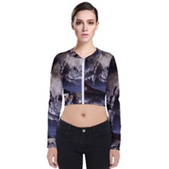 Mountains Moon Earth Space Bomber Jacket by Sapixe