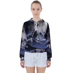 Mountains Moon Earth Space Women s Tie Up Sweat by Sapixe