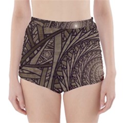 Abstract Pattern Graphics High-waisted Bikini Bottoms by Sapixe