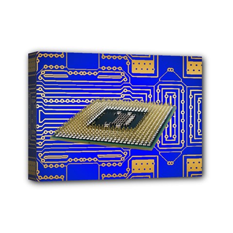 Processor Cpu Board Circuits Mini Canvas 7  X 5  by Sapixe