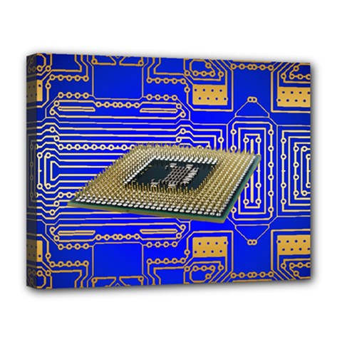 Processor Cpu Board Circuits Canvas 14  X 11  by Sapixe