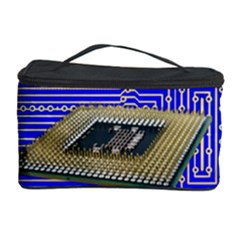 Processor Cpu Board Circuits Cosmetic Storage Case by Sapixe