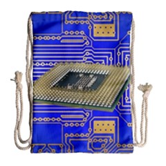 Processor Cpu Board Circuits Drawstring Bag (large) by Sapixe