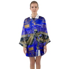 Processor Cpu Board Circuits Long Sleeve Kimono Robe by Sapixe