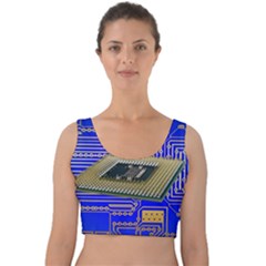 Processor Cpu Board Circuits Velvet Crop Top