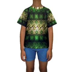 Fractal Art Digital Art Kids  Short Sleeve Swimwear by Sapixe