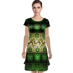 Fractal Art Digital Art Cap Sleeve Nightdress by Sapixe